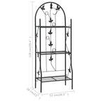 Estante para macetas 3 niveles hierro negro 52x28x128 cm