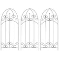 Soporte para plantas trepadoras 3 uds hierro negro 40x100 cm