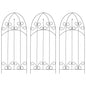 3 Pcs Black Iron Climbing Plant Support 40x100 cm