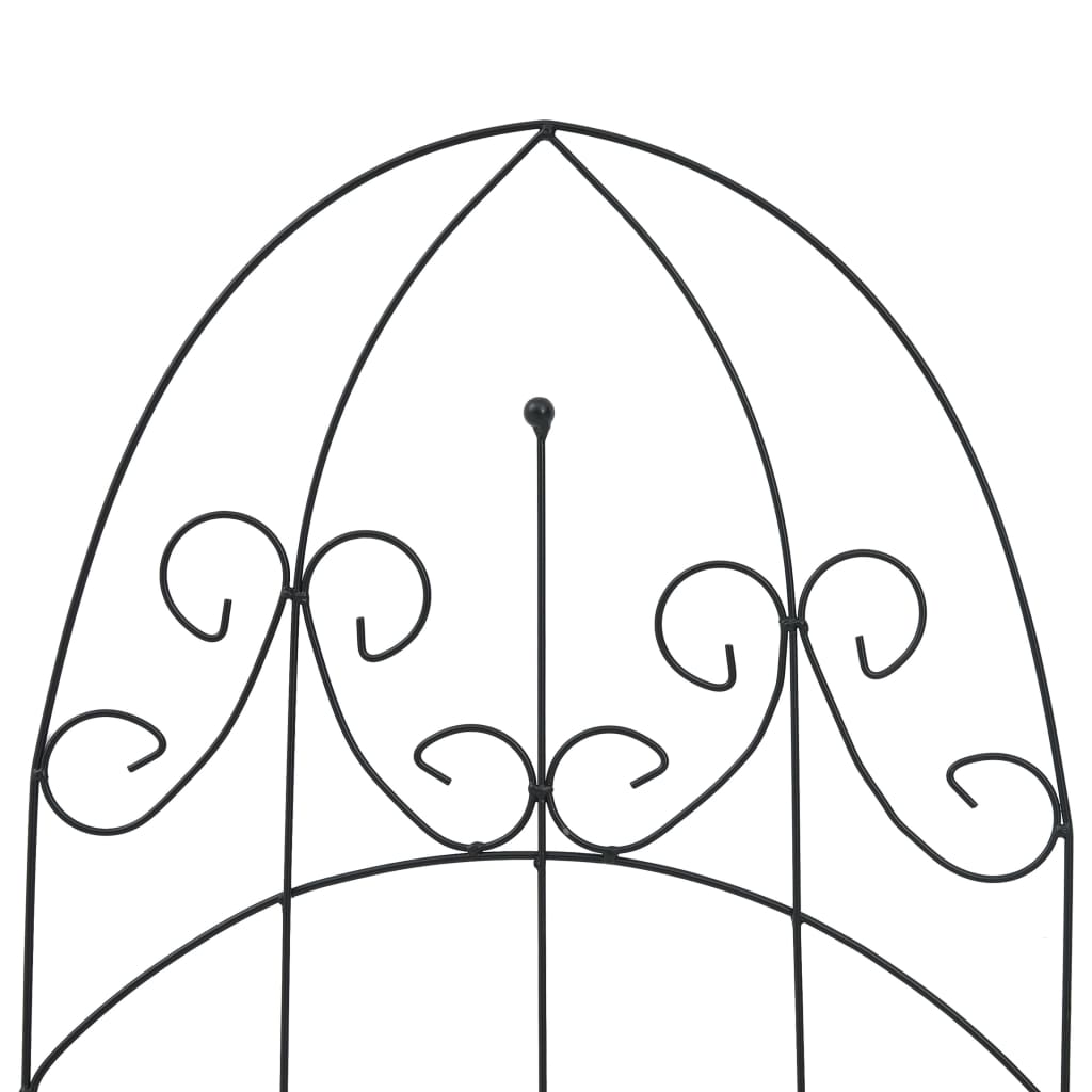 Soporte para plantas trepadoras 3 uds hierro negro 40x100 cm