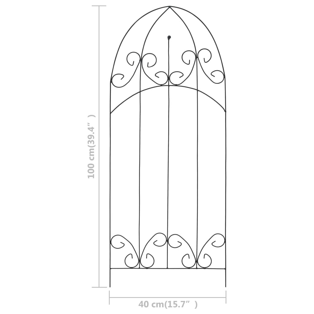 Soporte para plantas trepadoras 3 uds hierro negro 40x100 cm
