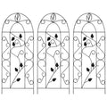 Soporte para plantas trepadoras 3 uds hierro negro 40x100 cm