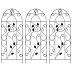 Soporte para plantas trepadoras 3 uds hierro negro 40x100 cm