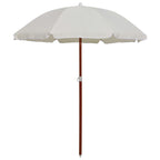 Sombrilla con palo de acero blanco arena 180 cm