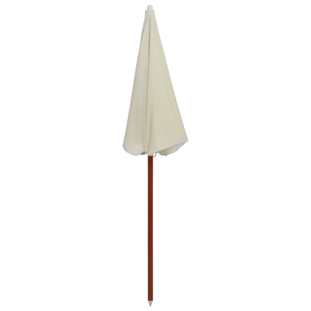 Sombrilla con palo de acero blanco arena 180 cm