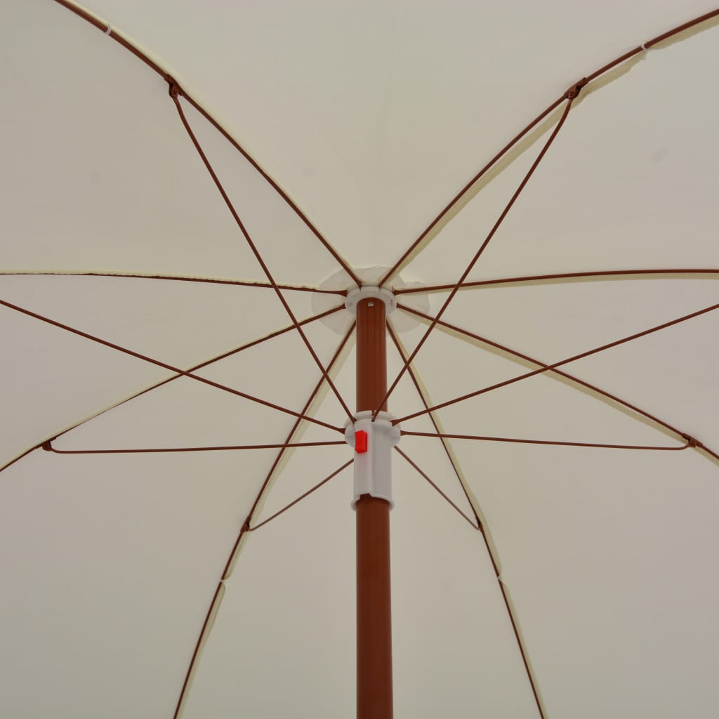 Sombrilla con palo de acero blanco arena 180 cm