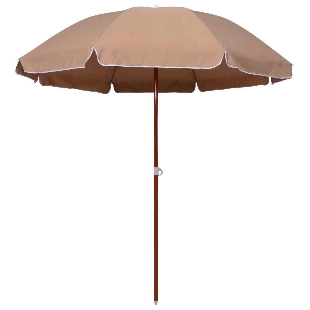 Sombrilla con palo de acero blanco arena 180 cm
