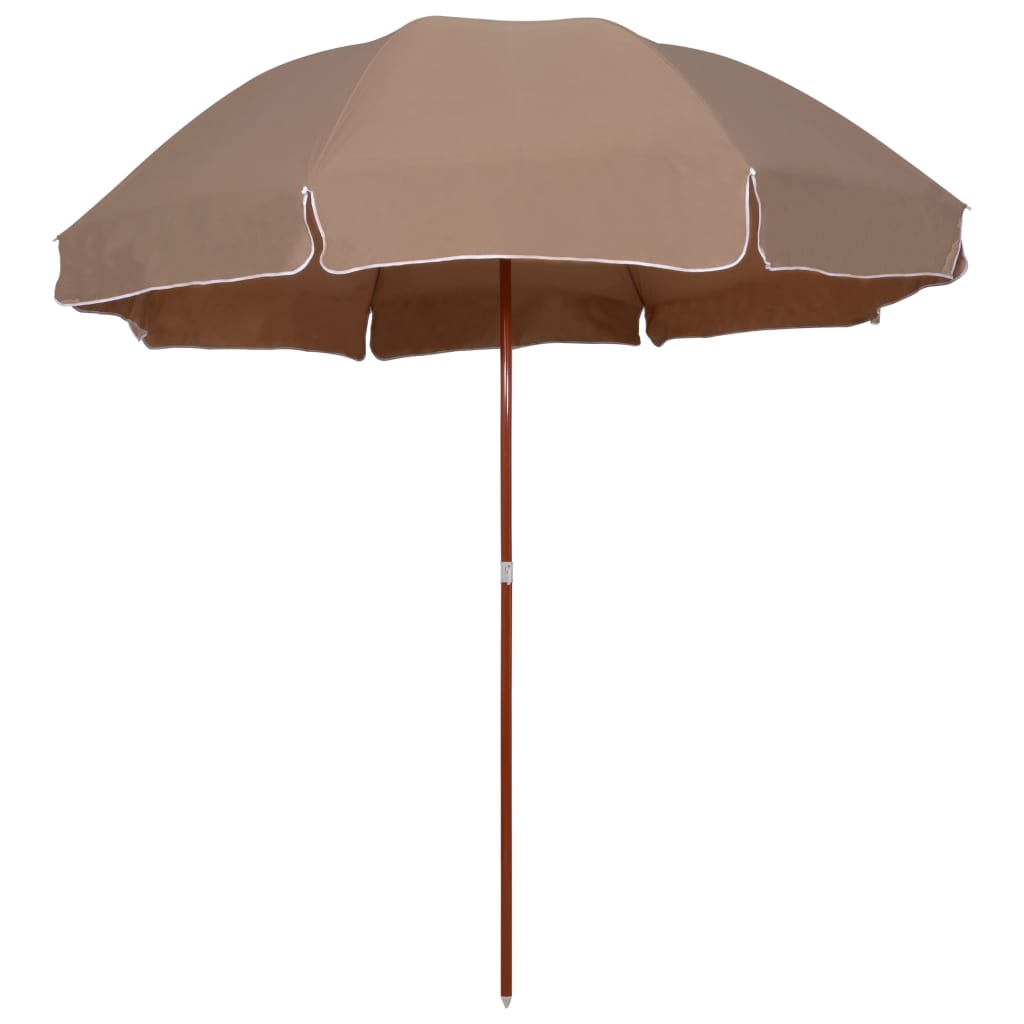 Sombrilla con palo de acero blanco arena 180 cm