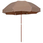 Guarda-chuva com mastro de aço branco areia 180 cm