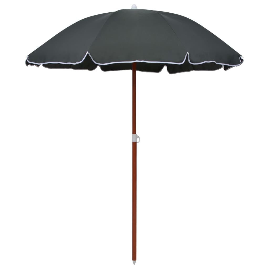 Sombrilla con palo de acero blanco arena 180 cm