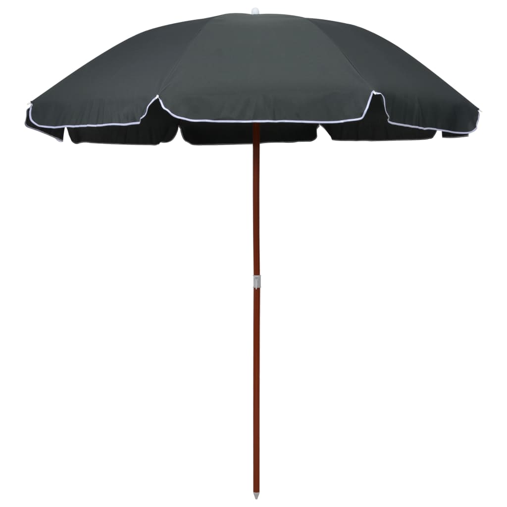 Sombrilla con palo de acero blanco arena 180 cm