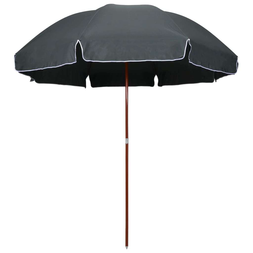 Sombrilla con palo de acero blanco arena 180 cm