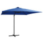 Cantilever Garden Parasol with LED lights Sky Blue 350 cm