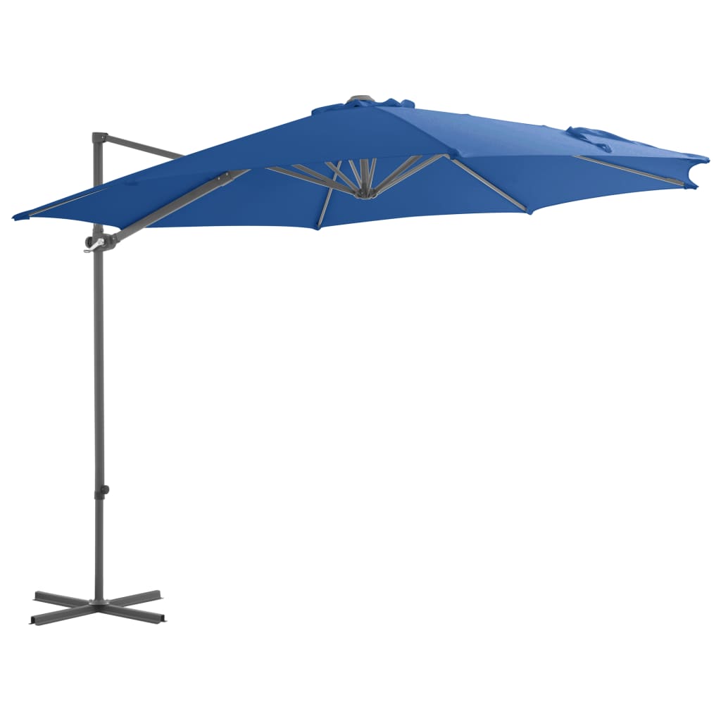 Sombrilla de jardín voladiza con palo de acero arena 250x250 cm