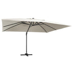 Sombrilla de jardín voladiza con palo de acero arena 250x250 cm