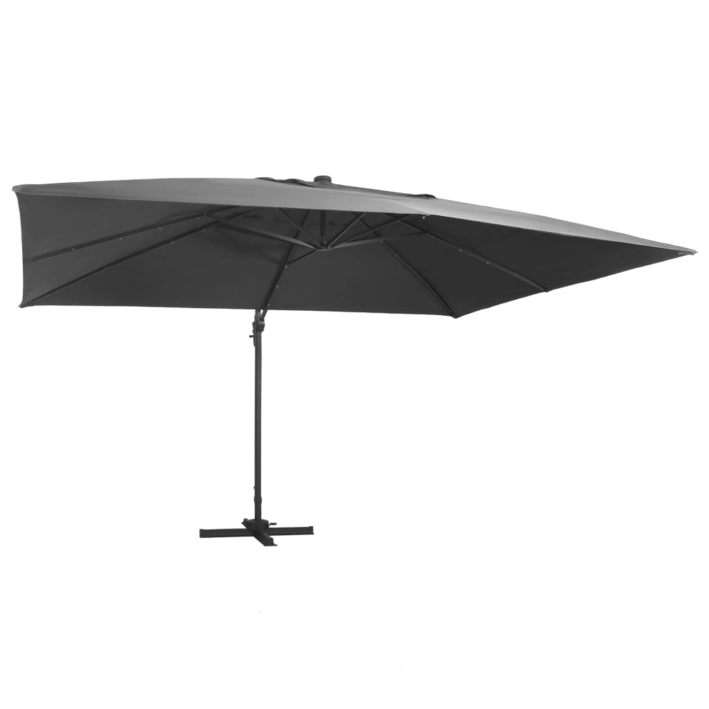 Sombrilla de jardín voladiza con palo de acero arena 250x250 cm