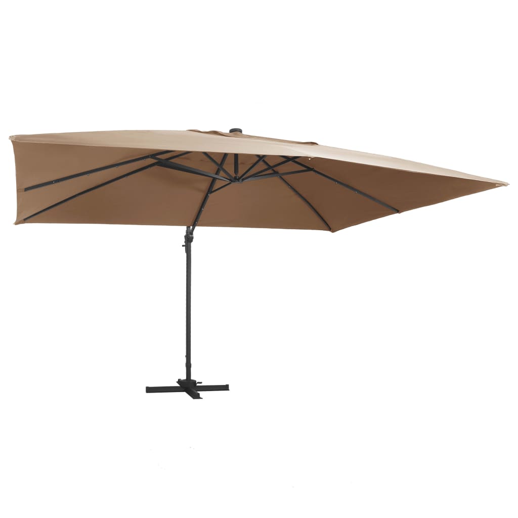 Sombrilla de jardín voladiza con palo de acero arena 250x250 cm