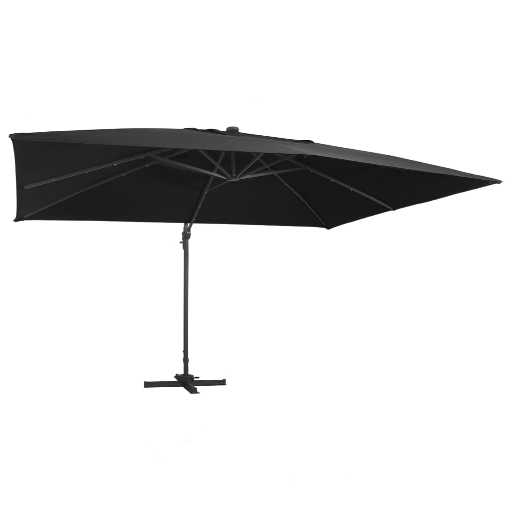 Sombrilla de jardín voladiza con palo de acero arena 250x250 cm