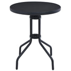 Garden table, black steel and glass, 60 cm