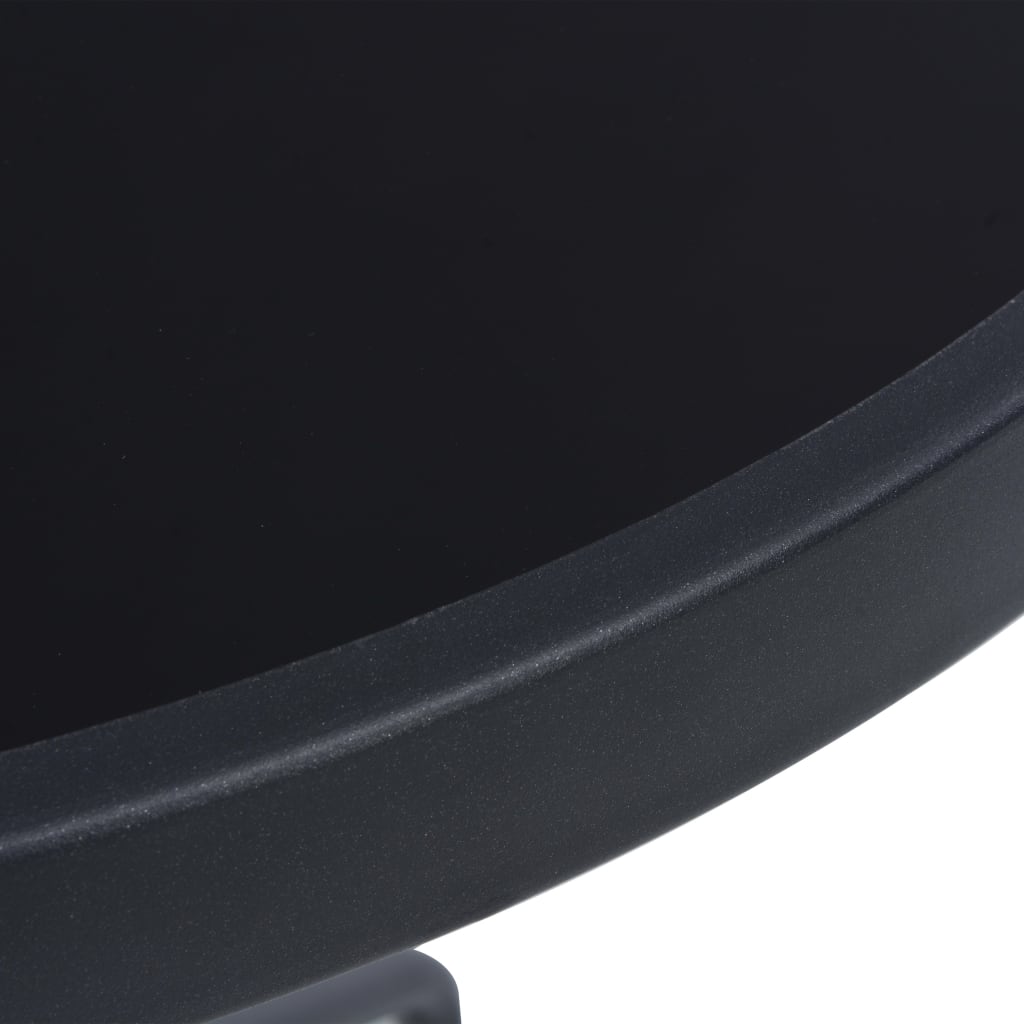 Garden table, black steel and glass, 60 cm