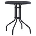 Garden table, black steel and glass, 60 cm
