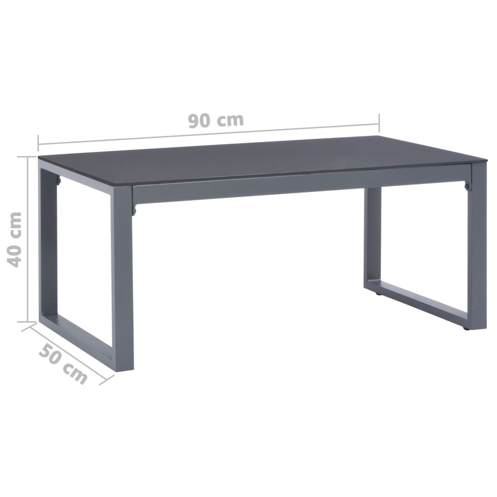 Mesa de centro de aluminio 90x50x40 cm