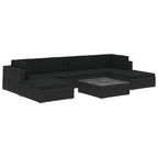 Set de muebles de jardín y cojines 7 pzas ratán sintético negro