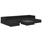 Set de muebles de jardín y cojines 7 pzas ratán sintético negro