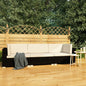 3-piece garden sofa set with cushions black poly rattan