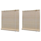 Estor enrollable de bambú 2 unidades marrón 100x160 cm