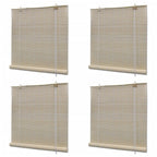 Estor enrollable de bambú 2 unidades marrón 100x160 cm