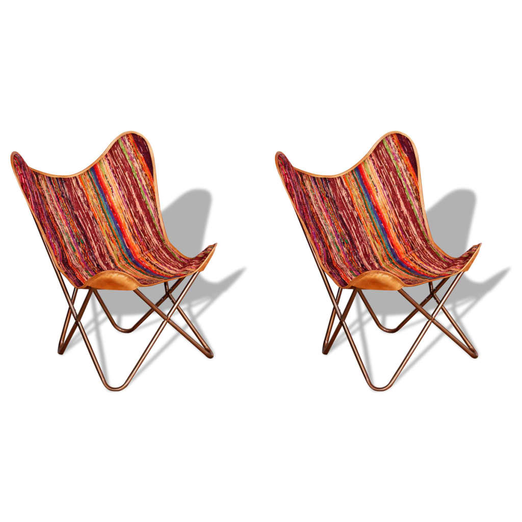 Silla butterfly de tela chindi Multicolor