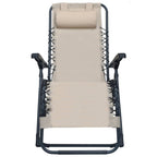 Tumbona plegable de terraza textileno crema