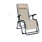 Tumbona plegable de terraza textileno crema
