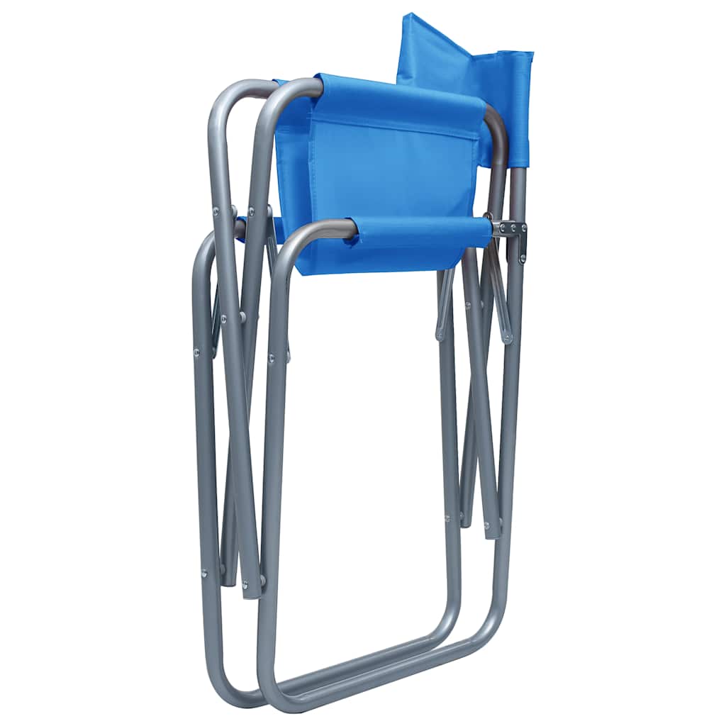 Sillas de director 2 unidades acero azul