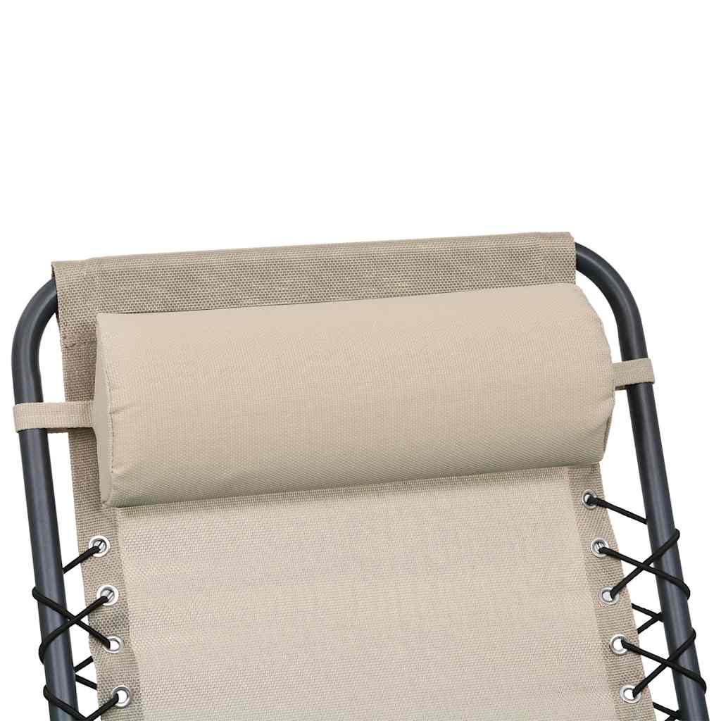 Reposacabezas de silla de jardín textilene crema 40x7,5x15 cm