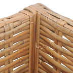 Sofá de esquina con cojines ratán natural