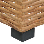 Sofá de esquina con cojines ratán natural