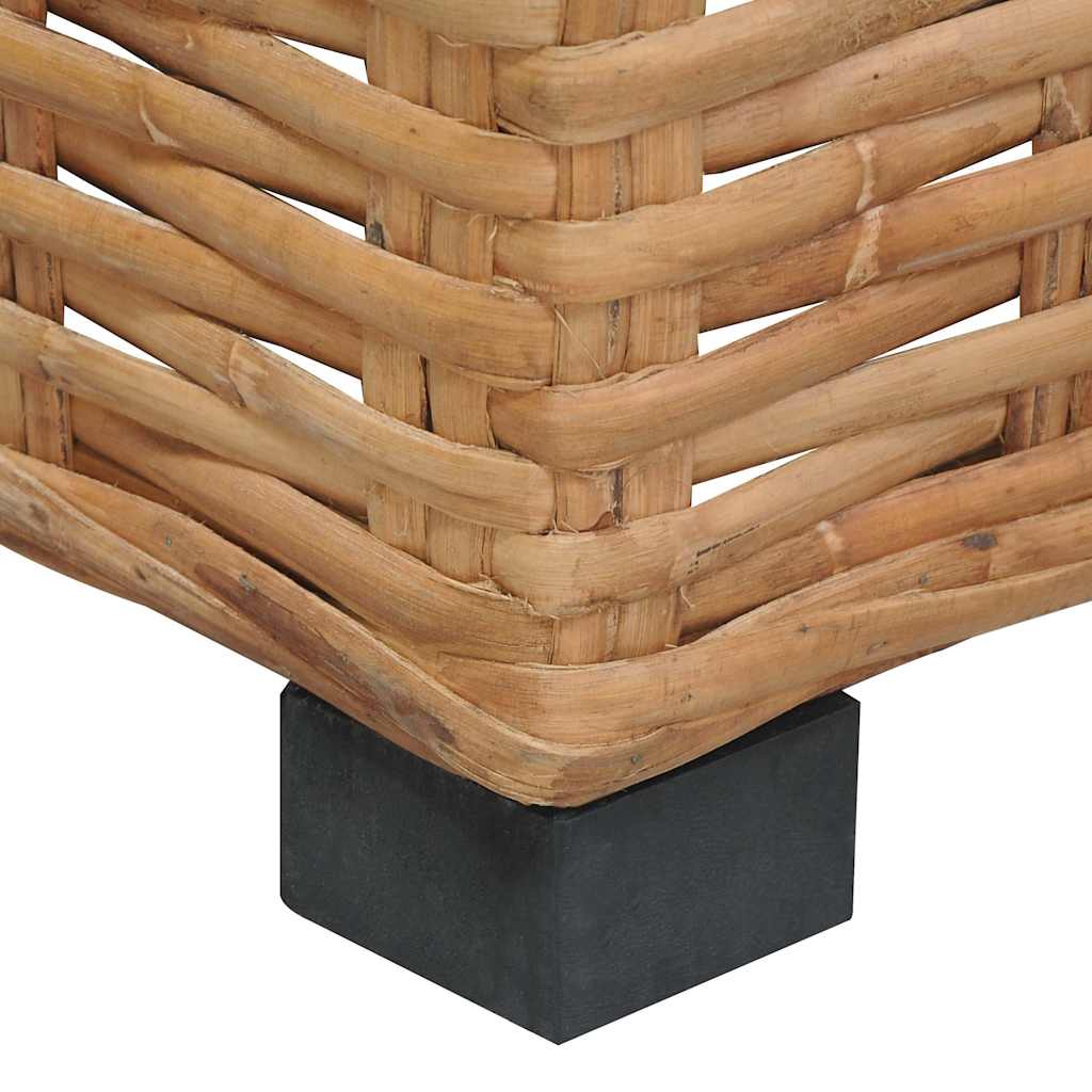 Sofá de esquina con cojines ratán natural