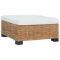Apoio de Pés com Almofada de Rattan Natural