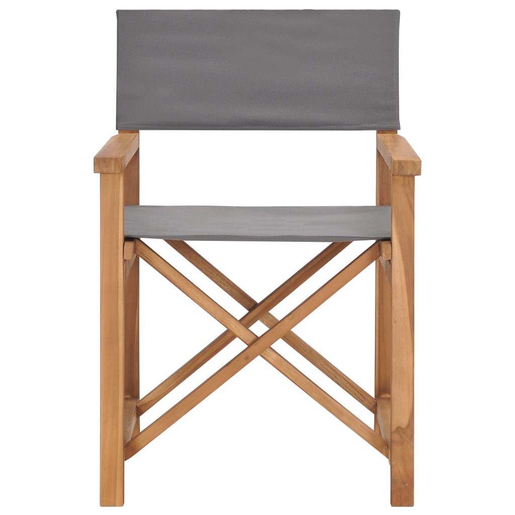 Silla de director madera maciza de teca gris
