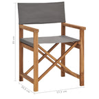 Silla de director madera maciza de teca gris