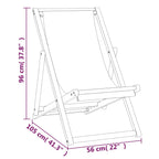 Silla de playa plegable madera maciza de teca gris