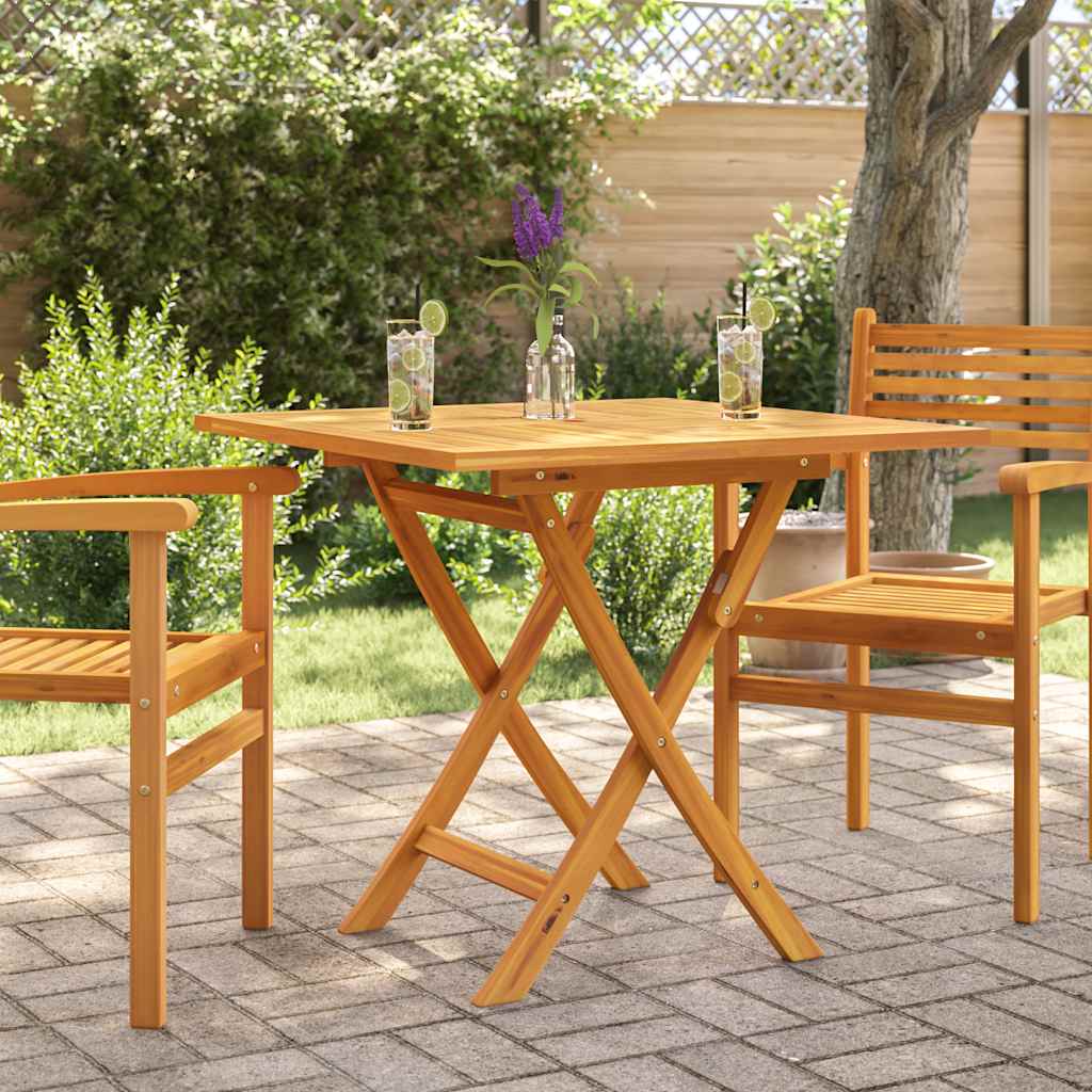 Mesa de jardín plegable madera de teca maciza 85x85x76 cm