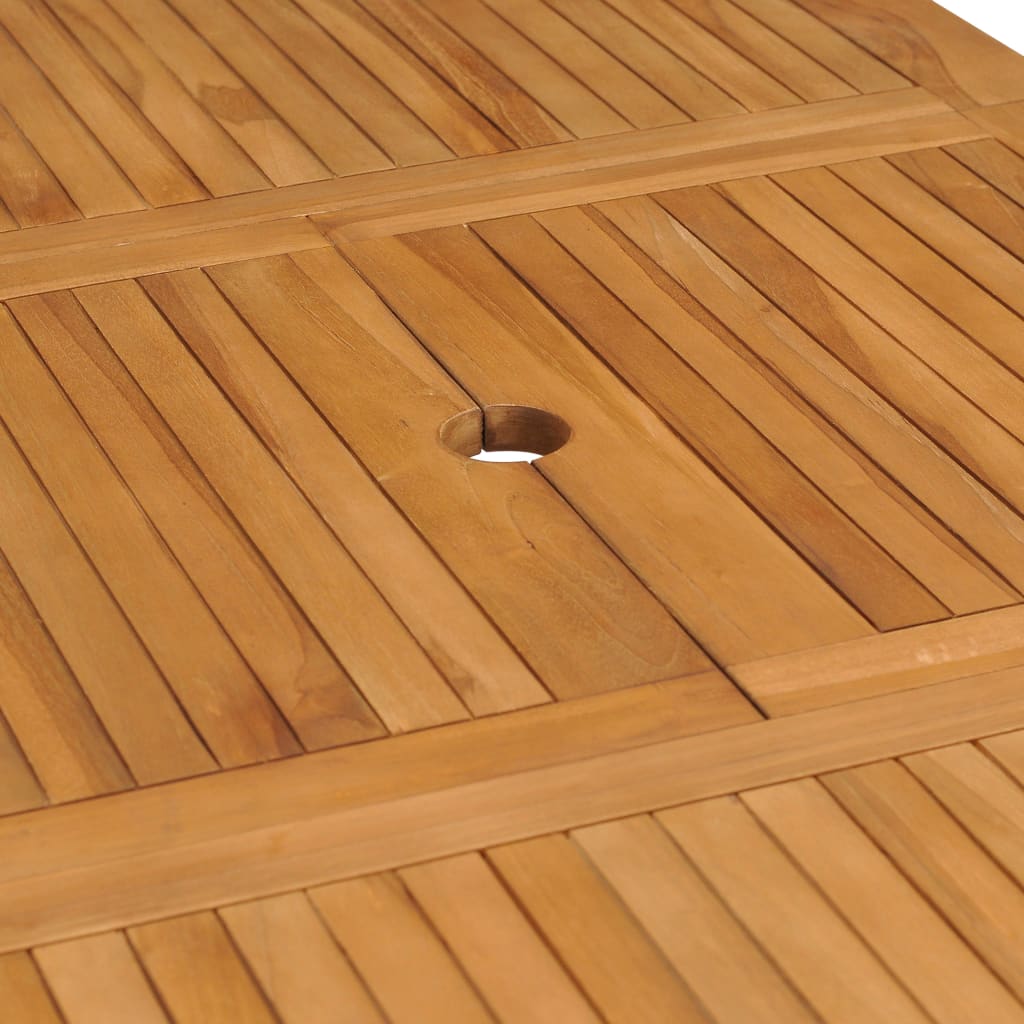 Mesa de jardín extensible madera maciza teca (110-160)x80x75cm