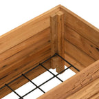 Arriate elevado madera de teca reciclada y acero 100x40x38 cm
