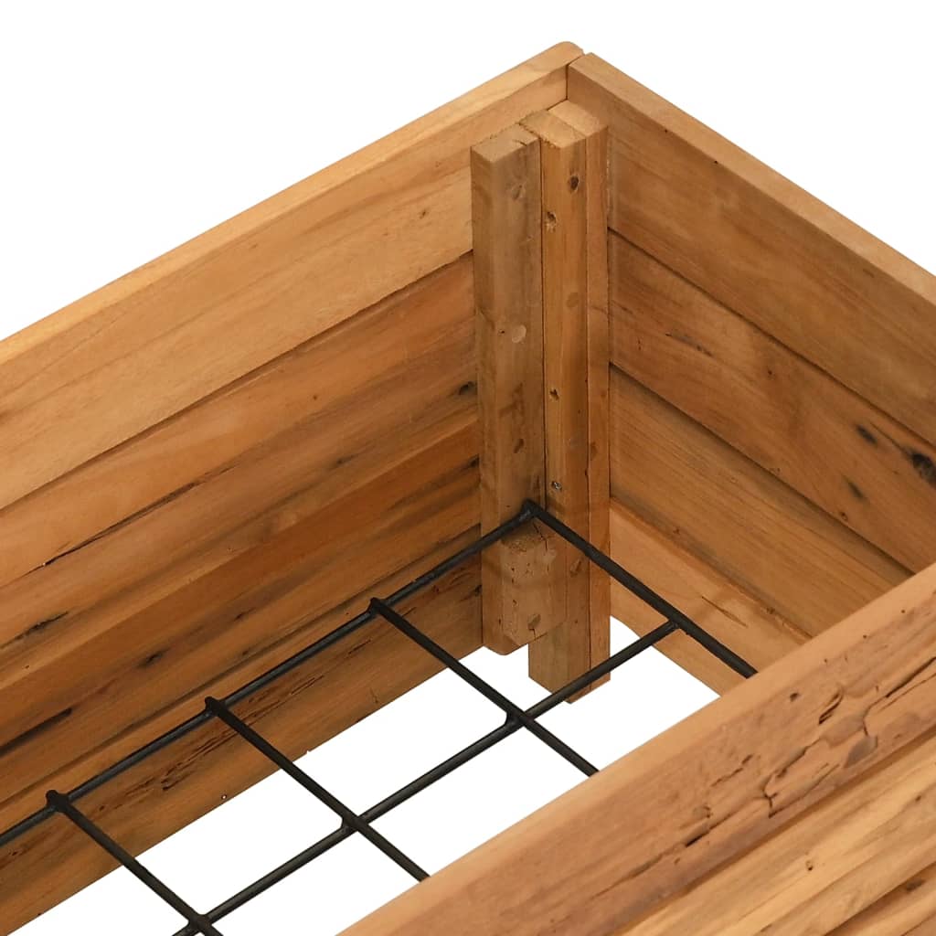 Arriate elevado madera de teca reciclada y acero 100x40x38 cm
