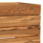 Arriate elevado madera de teca reciclada y acero 100x40x38 cm