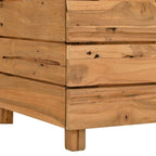 Arriate elevado madera de teca reciclada y acero 100x40x38 cm