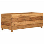 Arriate elevado madera de teca reciclada y acero 100x40x38 cm